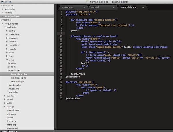 sublimetext laravel