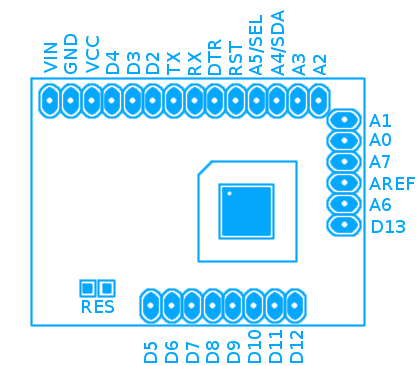 femtoduino pins layout