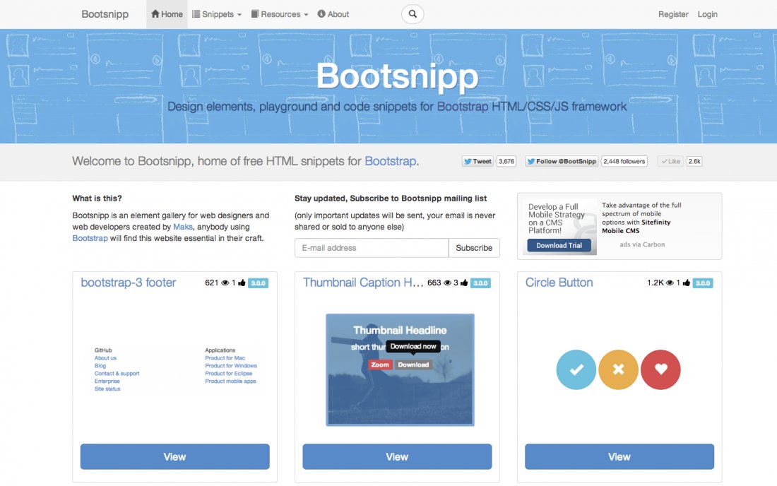 Boootsnipp made with laravel